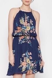  Halter Blue Floral Dress