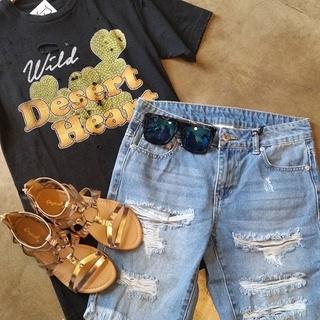 Black Distress Tee