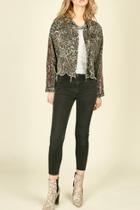  Leopard Printed Ripped Jacket