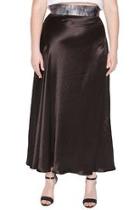  Black Satin Maxiskirt