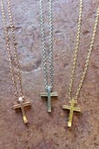  Brushed Cross Necklace