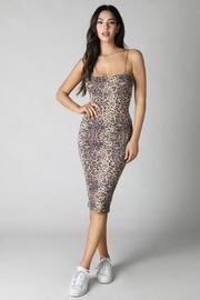  Leopard Tube Midi Dress