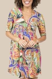  Multicolored Pleated Dress