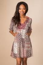  Quilt-pattern Boho Dress