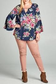  Floral Keyhole Blouse