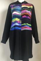  Multicolored Placket Dress