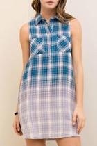  Ombre Plaid Dress