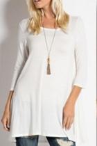  3/4-sleeve A-line Top