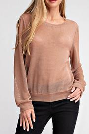 Metallic Mesh Pullover Sweater