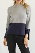  Grey Colorblock Sweater