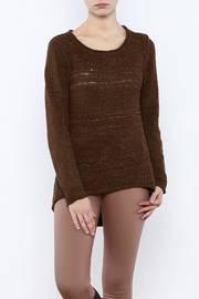  High Low Ribbon Knit Sweater