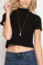  High-neck Cropped Top