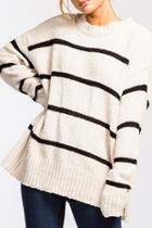  Chenille Striped Sweater