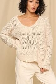  Loose Knit V-neck Sweater