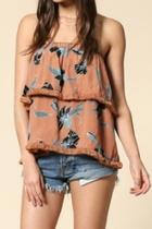  Foral Strapless Top