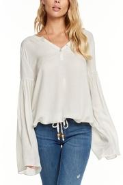  Gauze Peplum Henley