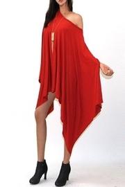  Red Sleeveless Poncho