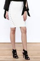  White Lace-up Skirt