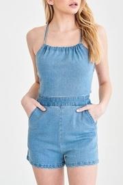  Open Back Denim Romper
