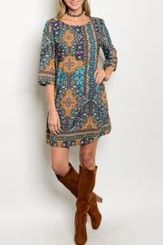  Teal Mustard Dress