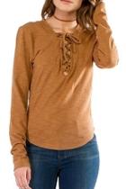  Lace-up Long-sleeve Henley
