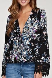  Floral Tie Front Top