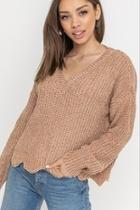  Velvet Scallop Sweater