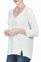  3/4 Sleeve V-neck Sweater