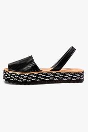  Black Patent Synthetic Espadrille Sandal