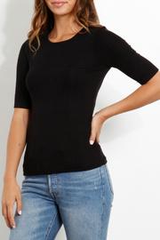  Luxe Rib Elbow Slv Crew Tee
