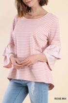  Multi-stripe Layered-sleeve Tee