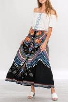  Tribal Black Maxi-skirt