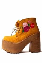  Mustard Embroidered Bootie