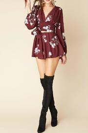  Burgundy Printed Romper