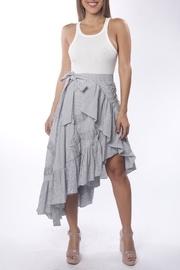  Striped Tiered-frill Skirt