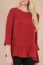  Red Ruffle Top
