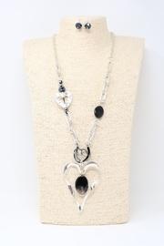  Hammered Heart Necklace-set
