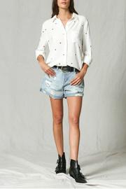 Embroidery All Over Button Down Top