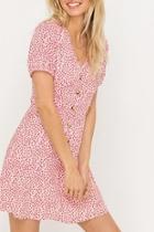  Button-down Floral Mini-dress