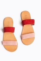  Joselyne Double Strap Red Rose Suede Sandal