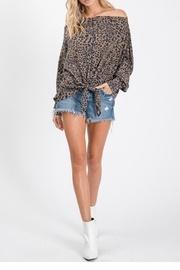 Leopard Tie Front