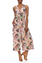  Peach Floral Jumpsuit