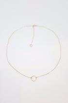  Gold Open Circle Necklace