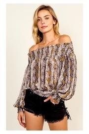  Snakeskin Off-shoulder Top