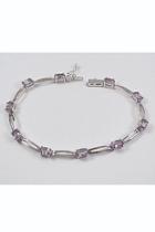  Amethyst Tennis Bracelet Lavender Purple Gemstone Link, 7