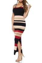  Stripe Snap Dress
