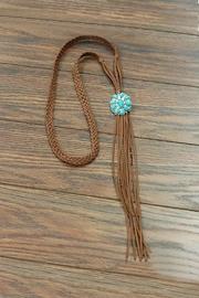 Natural Turquoise Long-suede-necklace