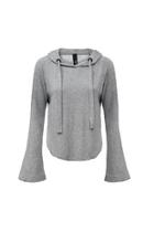 Bell Sleeve Cropped Hoodie