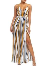  Striped Split Jumpsuit