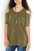  Washed Open-shoulder Tee